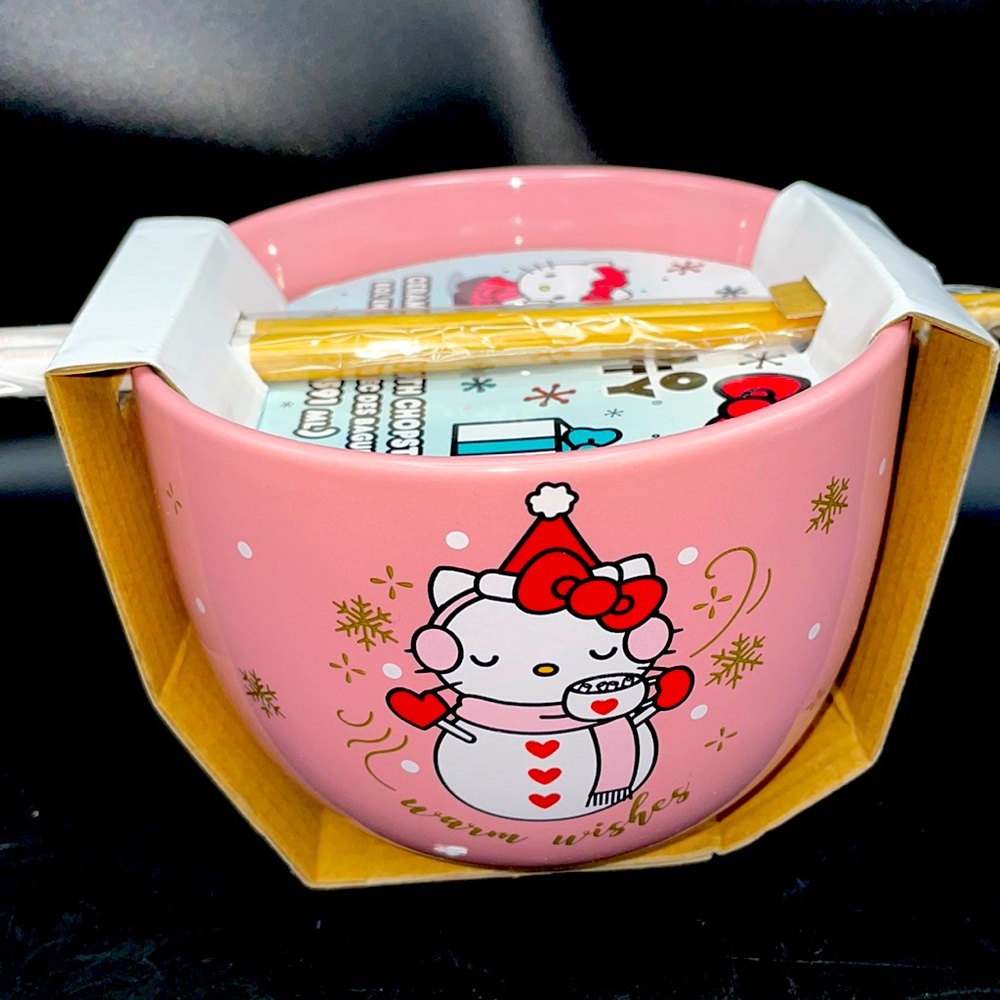Hello Kitty Holiday Bowl & Chopsticks